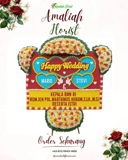 Papan Bunga Pernikahan Notog